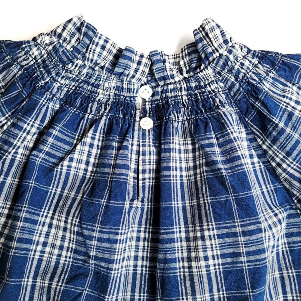 New J. Crew Small Plaid Ruffleneck Smocked Top NWT - Picture 3 of 6
